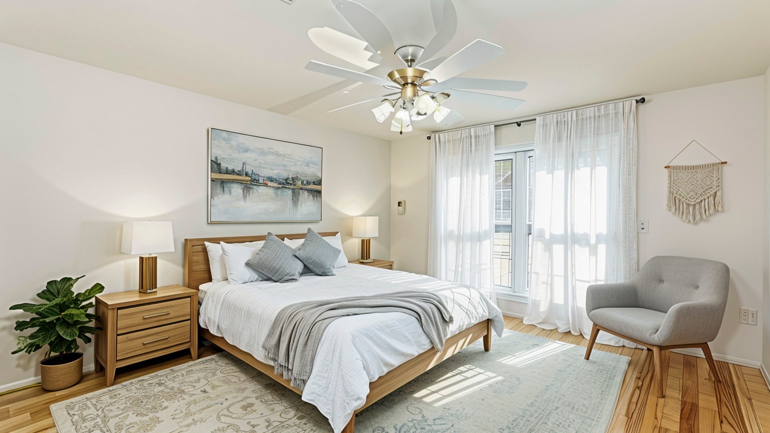Empty Bedroom Virtually Staged after